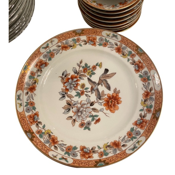 ✨ Rare Vista Alegre Mottahedeh “Magnolia & Birds” 53-Piece Porcelain China Set ✨ - Picture 2 of 15